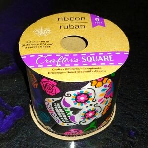 2x Colorful Skull Ribbon by Crafter's Square * 9 Feet Long Each